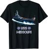 USS Missouri WWII American Naval Battleship T-Shirt. Premium Cotton Short Sleeve O-Neck Mens T Shirt New S-3XL - Men's Summer...