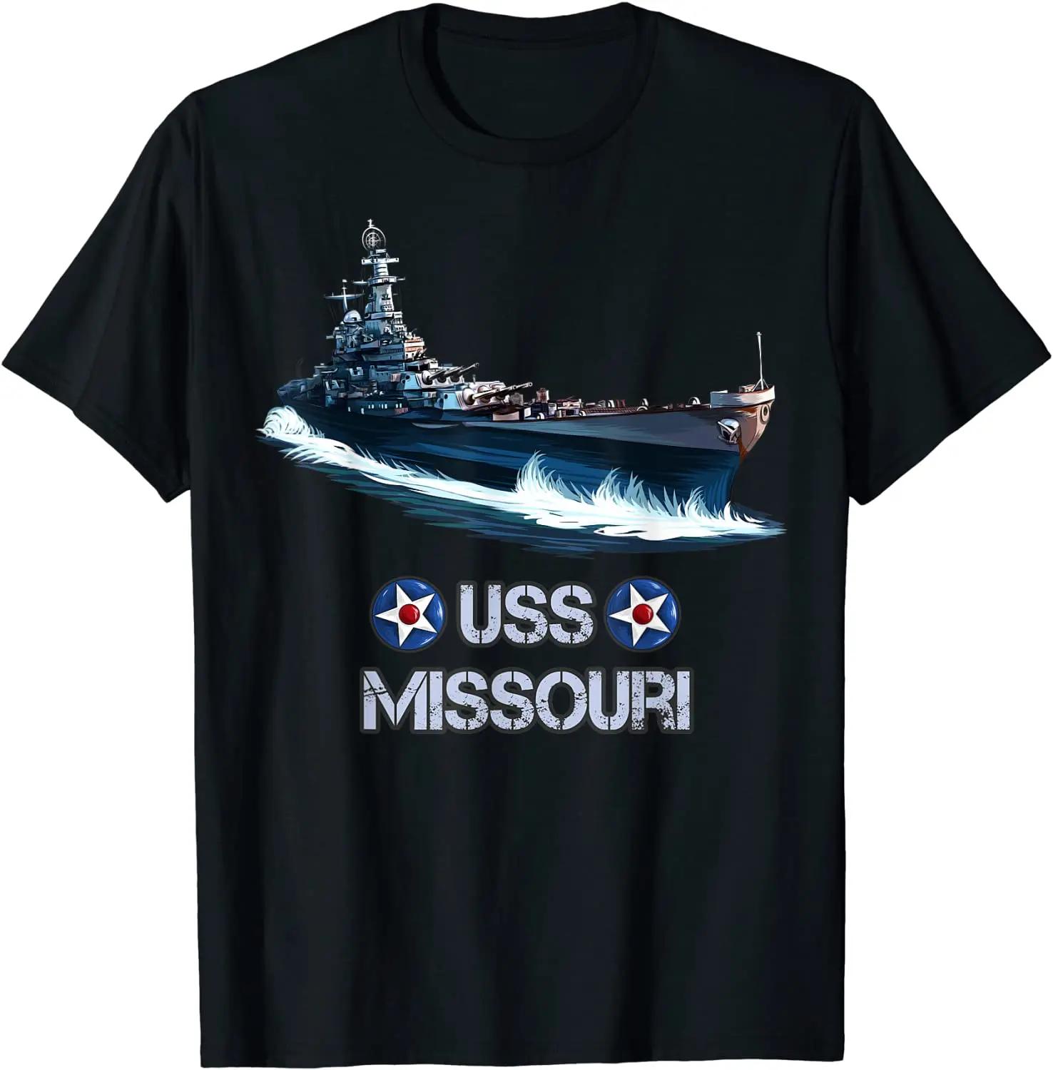 

USS Missouri WWII American Naval Battleship T-Shirt. Premium Cotton Short Sleeve O-Neck Mens T Shirt New S-3XL - Men s Summer... S разноцветный