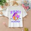 K-pop Demon Hunters White T-shirts for Girls Anime Cartoon Cute Short Sleeved Shirt Children Summer Fashion Sweet T-shirt Gifts