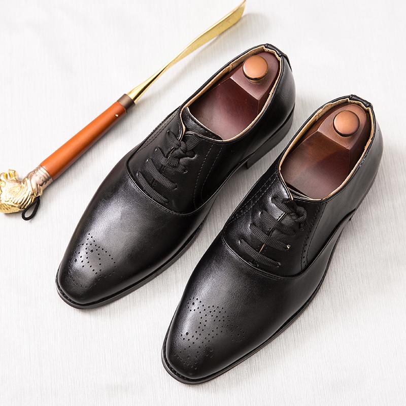 Dress Business Office Casual Carved British Mens Wedding Formal Oxfords Designer Man Party Loafers Flats Shoes for Men Plus Size