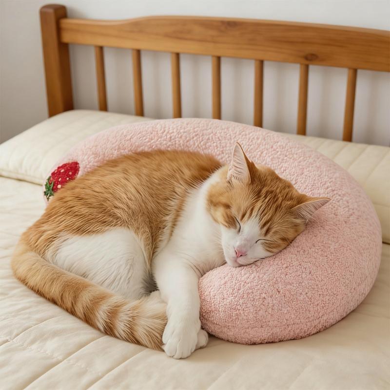Pack of 4 NonSlip Bottom Pet Pillow for Safety During Kitten Activity and Lounging Cushion Bed Pillow for Small Cats