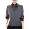 Double-sided German velvet semi-turtleneck bottoming shirt winter new inner warm versatile splicing design T-shirt women