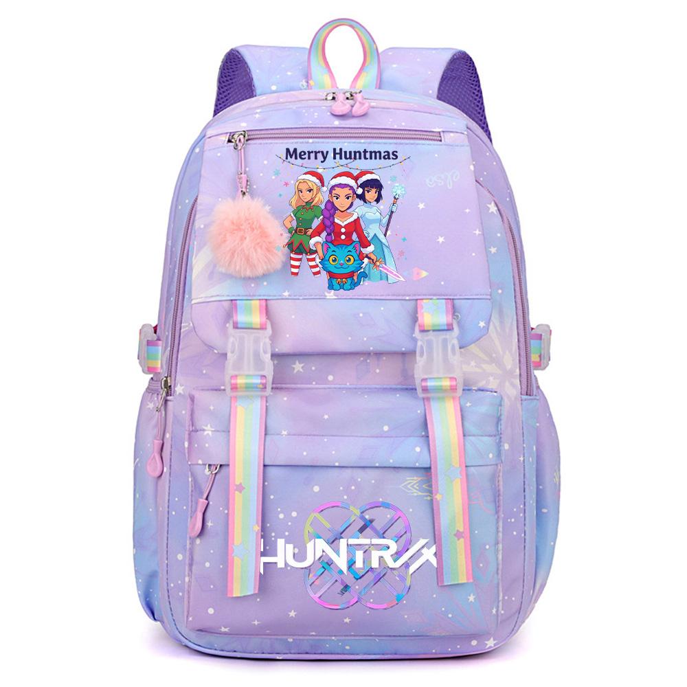 Anime Christmas K-Pop Demon Hunters Printed Large Capacity Waterproof Backpack Teenger Student Girl Boy Schoolbag Bookbag Women Waterproof Travel Bag