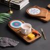 Detachable Coaster Dried Fruit Plate Portable Wood Serving Platter Dessert Breakfast Plate  Kitchen