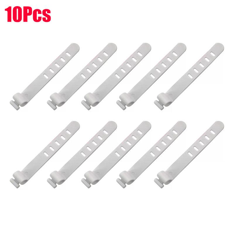 10PCS Cable Ties 5 Holes Cord Organizer Management Silicone Wire Holder Straps Zip Clips Reusable Tie Wraps Keeperwinder Rubber