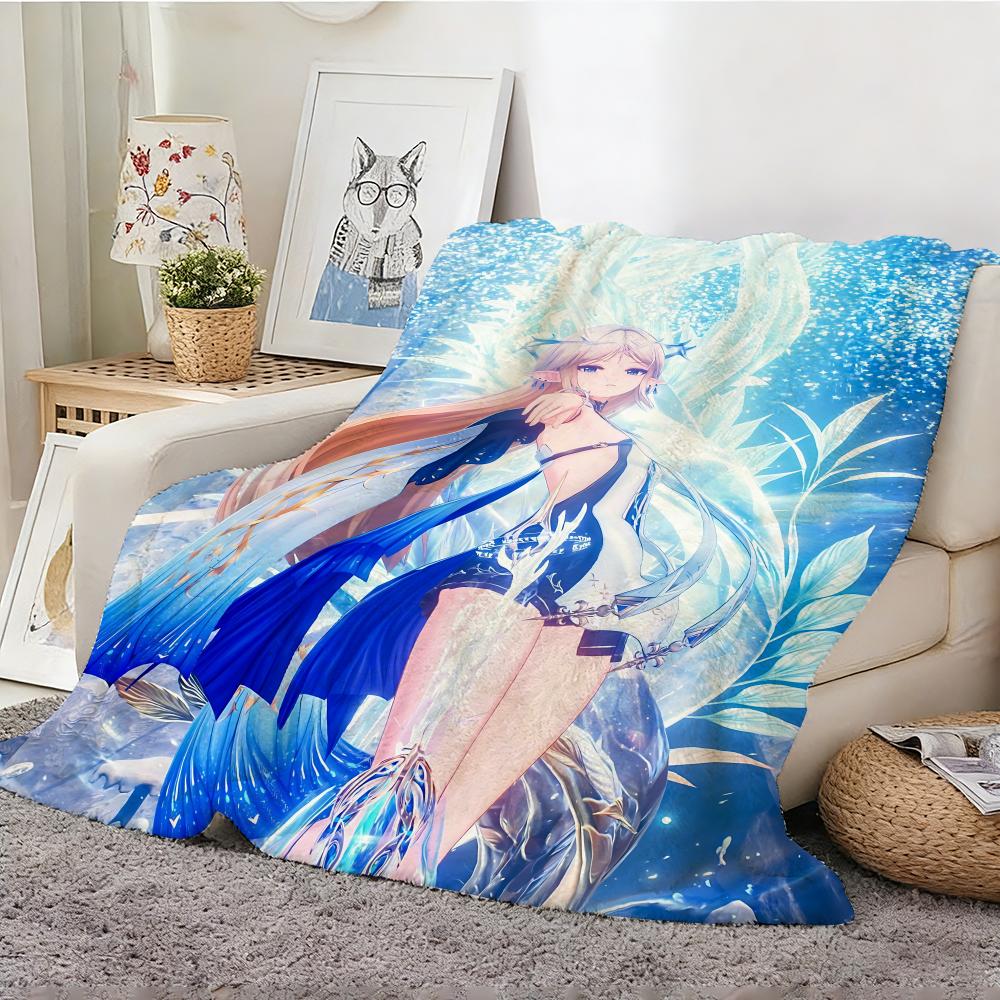 Wuthering Waves Cartethyia Anime Game Throw Lightweight 240g Flannel Blanket Soft Skin-friendly for Summer Cooling