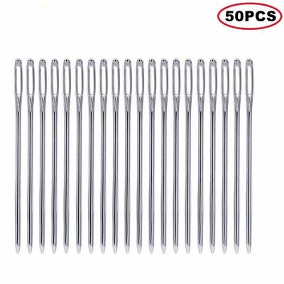 50pcs Large Eye Hand Sewing Needles 3 Sizes Blunt and Pointed Tips Multipurpose Tools for Embroidery Stitching Craft Accessories
