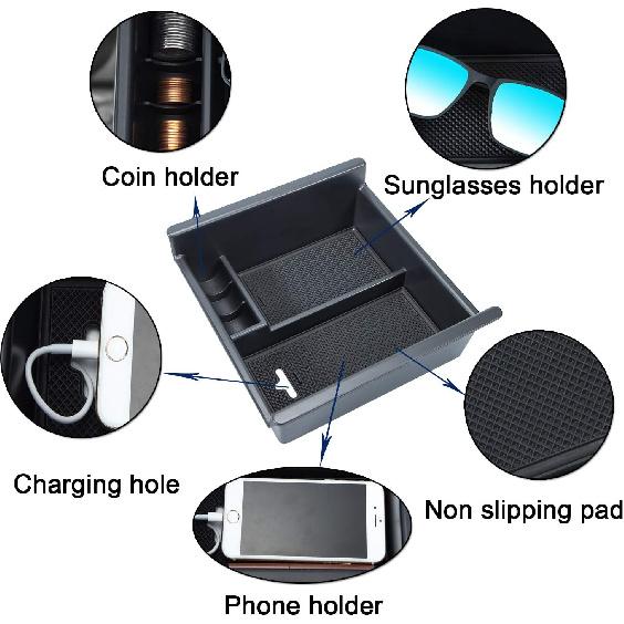 JKCOVER Center Console Organizer Tray Compatible With Toyota 4Runner 2010-   2024 And Kia Telluride -2024 2025 Accessories,Ert Armrest Box Secondary