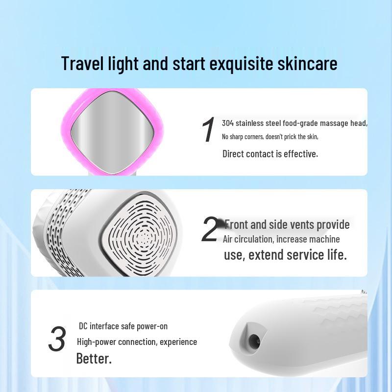 Handheld Ice & Heat Compress Facial Rejuvenation Device with 6 Color Light Therapy