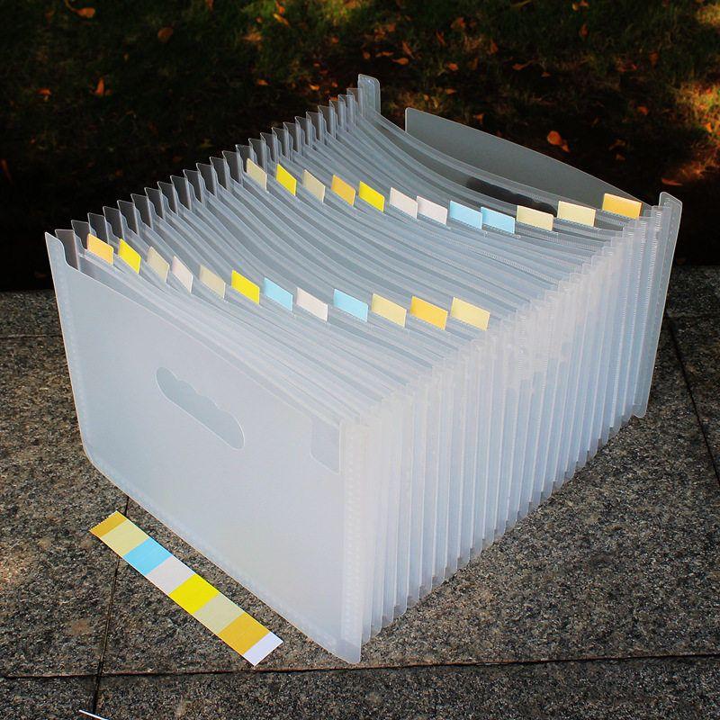 Retractable File Holder Vertical Satchel Folder A4 Paper Test Paper Classification Multi-Layered Material Desktop Storage Storage Clip