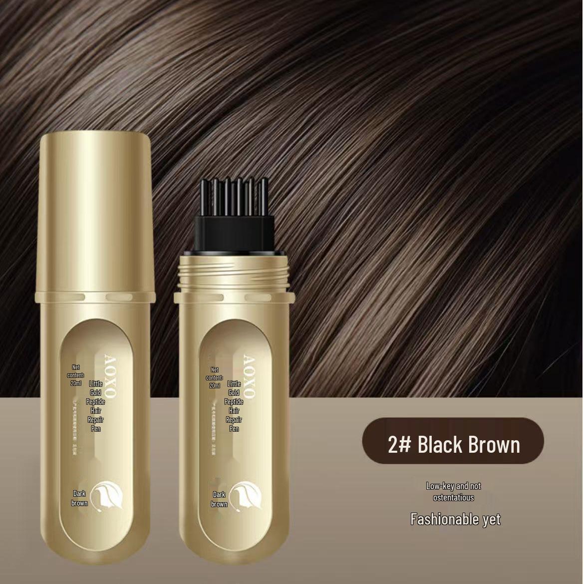 

AOXO Peptide Hair Dye Pen: Plant-Based White Hair Touch-Up Comb - Gentle, Non-Damaging Styling Solution