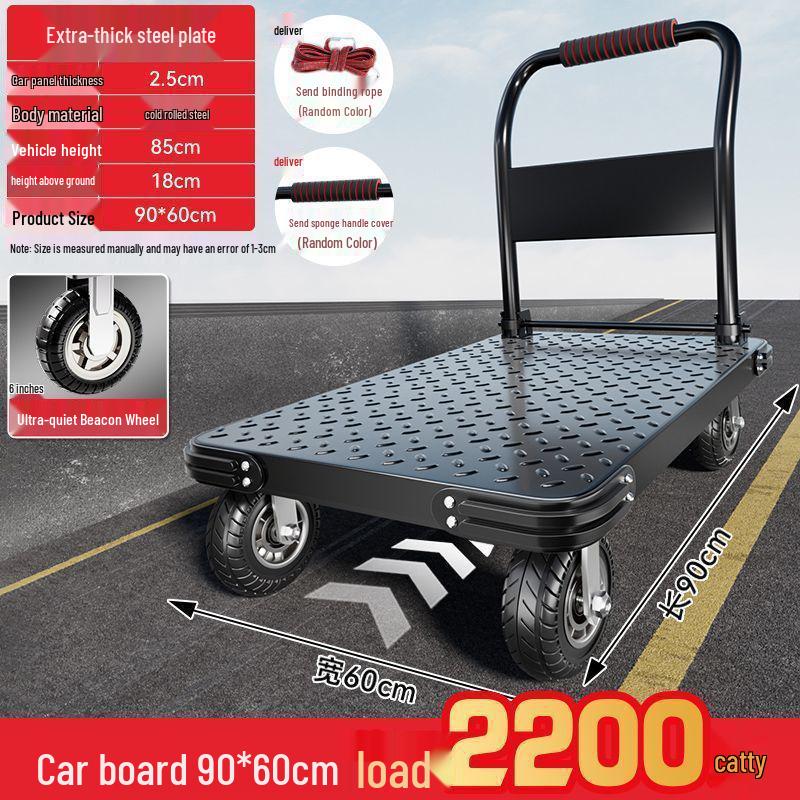 Foldable Steel Hand Truck: Portable Small Trolley for Transporting Goods