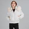 Big fur collar hooded short cotton clothes women's autumn and winter new thickened warm cotton clothes waist design jacket
