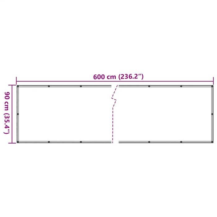 VidaXL Balcony Privacy Screen Green Plant Look 600x90 Cm PVC, Fence Roll, Fence Strip, Screen 4005463