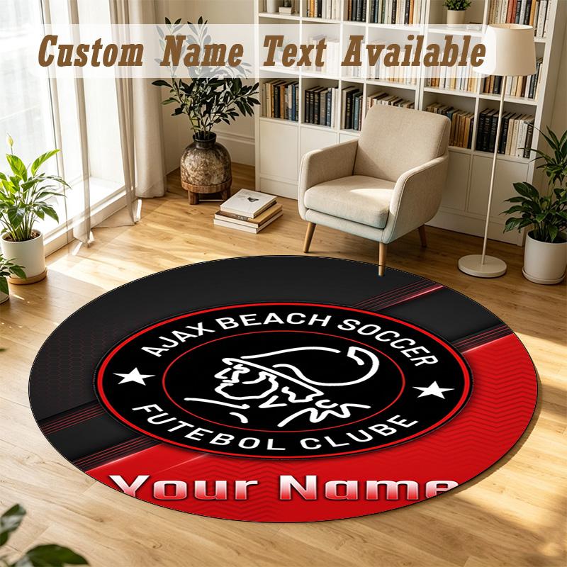 Round Rug Custom NameAjax Amsterdam Pattern Non Slip Carpet Home Floor Decor