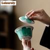 120ml Japanese Powder Yin Gaiwan Creative Brush Green Sopera Tea Tureen Tea Maker Cover Bowl Tea Ceremony Supplies Collection
