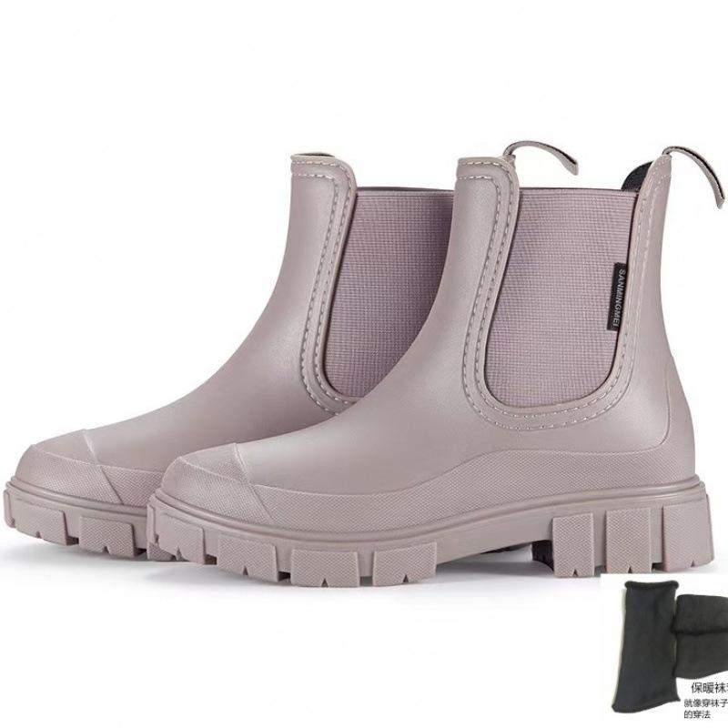 [59% Repurchase Rate] New Rain Shoes Women's Adult Women's Foreign Style Fashion Non-slip Martin Rain Boots Short Outside