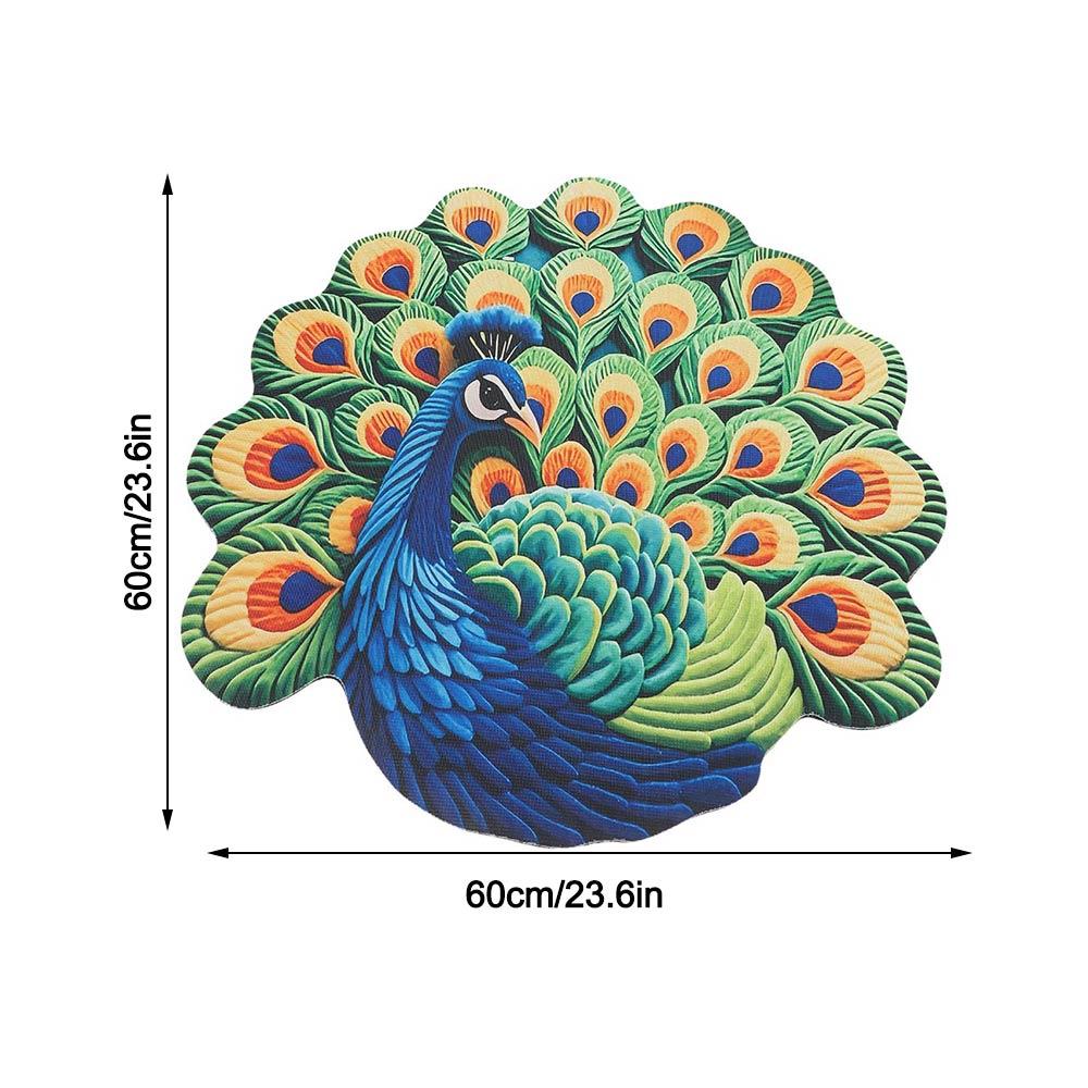 Special-shaped Peacock Carpet Soft Bathroom Floor Mat for Living Room Tea Table Bedside
