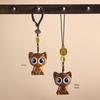 Starry Eyes Green Sandalwood Cat Keychain Pendant: Creative Birthday Gift for Boys, Girls & Backpack Charm