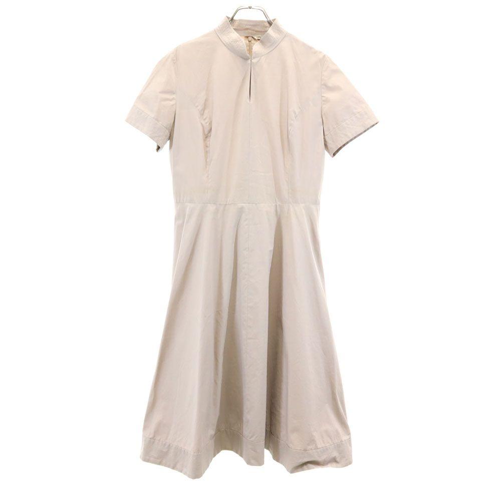 

GIVENCHY Short sleeve Stand collar flare Knee-length dress 42 Beige Women Used