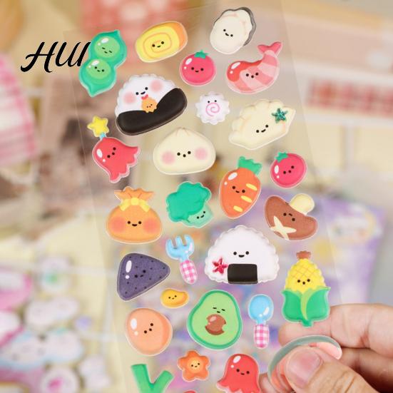 Glow-in-the-dark Stickers 1/4 Sheets Luminous 3D Puffy Sticker Cartoon Cat Food DIY Phone Case Notebook Scrapbooking Decorative Preschool Teacher Boy