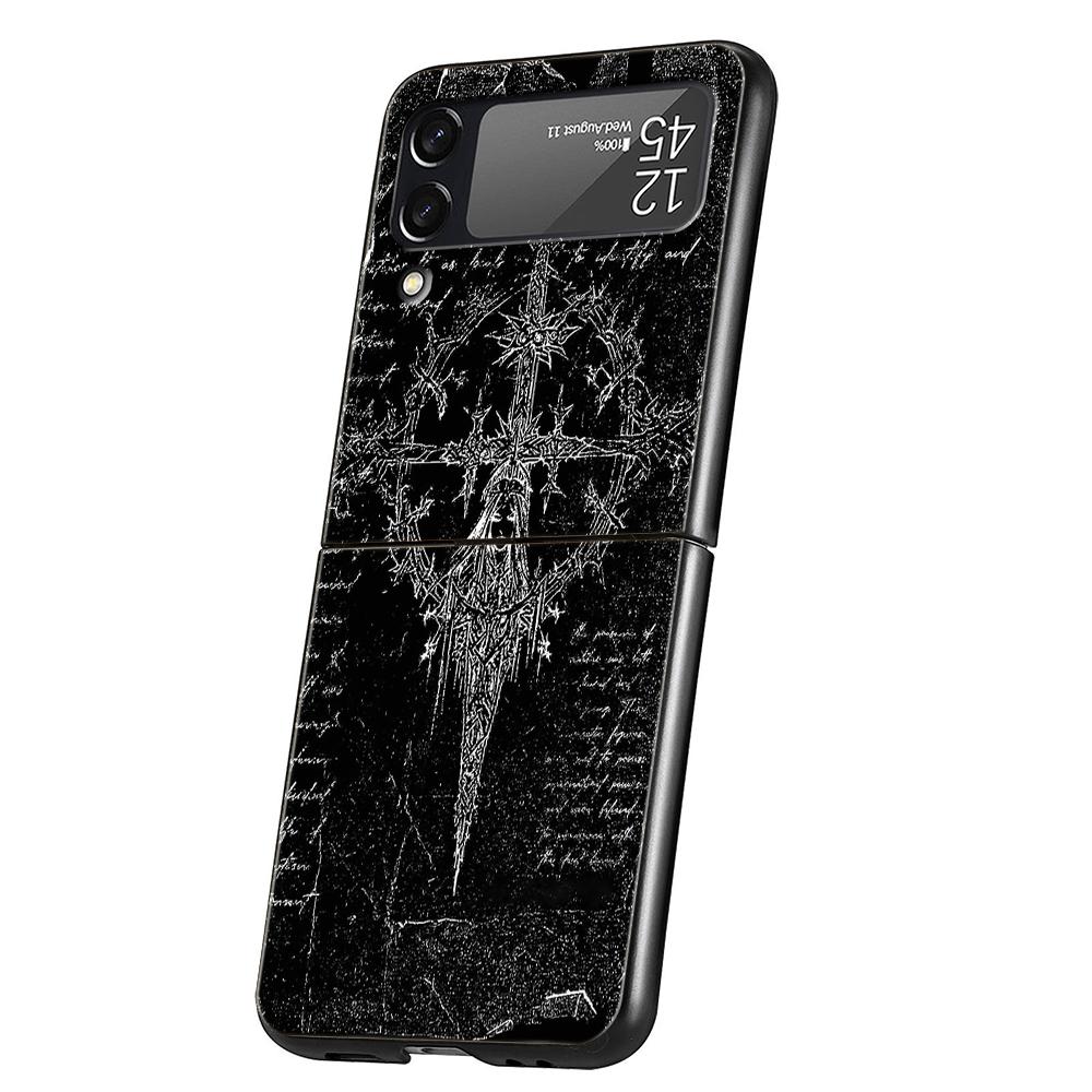 Cyber Sigil Kreuzlinie Harte PC Handyhülle Für Samsung Galaxy Z Flip 7 6 5 4 Schwarze Hülle Für Galaxy Z Flip 3 Faltbare Capas Taschen