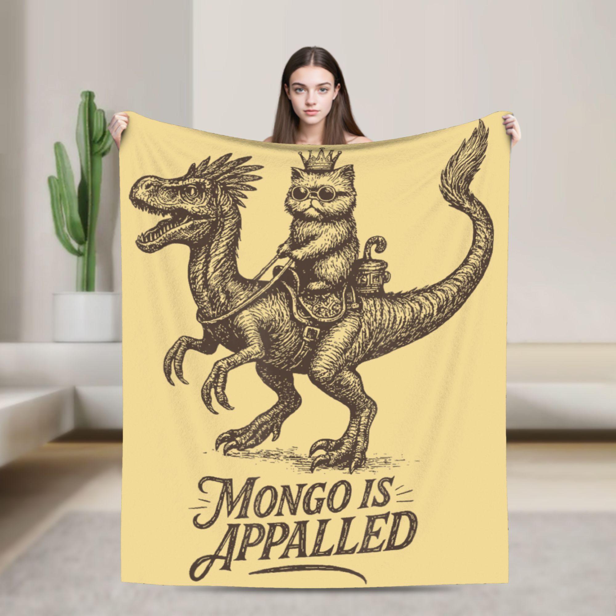 

Mongo is Appalled Flannel Blanket Winter Princess Cat Riding Dinosaur Soft Throw Blanket Bedroom Fluffy Bedspread Sofa Bed Cover 75x90cm