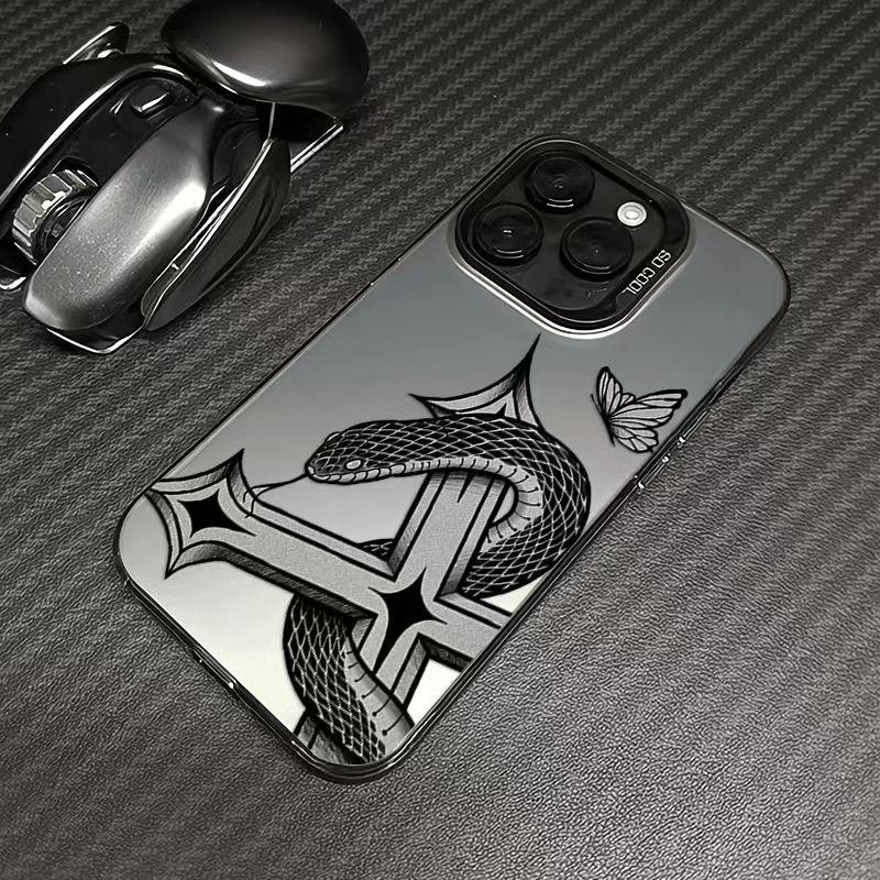 iPhone 15/16Promax Black Snake Case - New Cross-Border Design