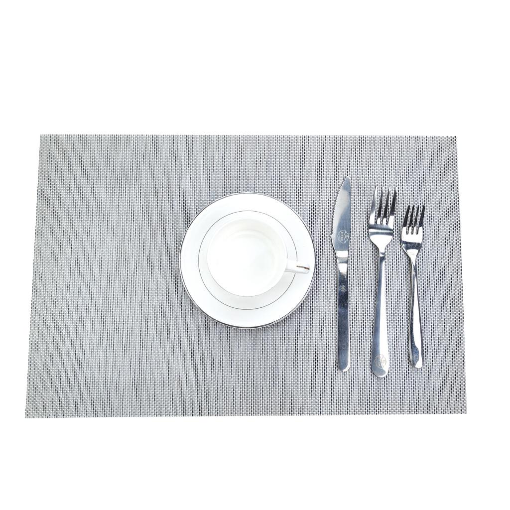 PVC Heat-Resistant Western Table Placemat Washable Dual-Tone Teslin Series Dining Table Cup Mat
