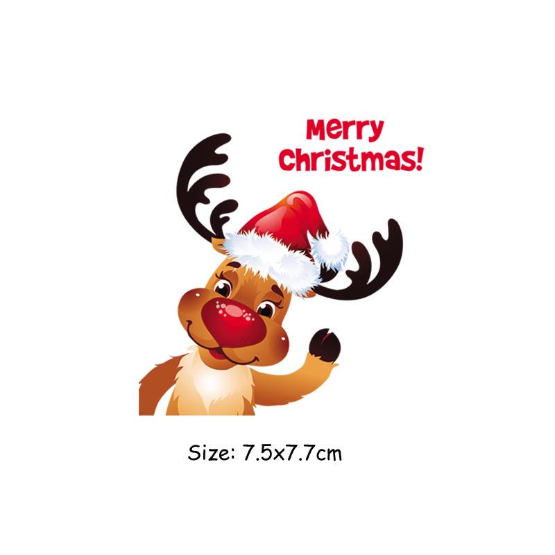 

Милые тканевые нашивки с оленями, рождественские наклейки, аксессуар «сделай сам», теплопередающие железные нашивки, подарок