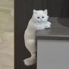 KX4B Simulation for Cat Pendant Plush Animal Art for Doll Ornament Desk Decor for Home Bedroom Living Room Decoration Gift