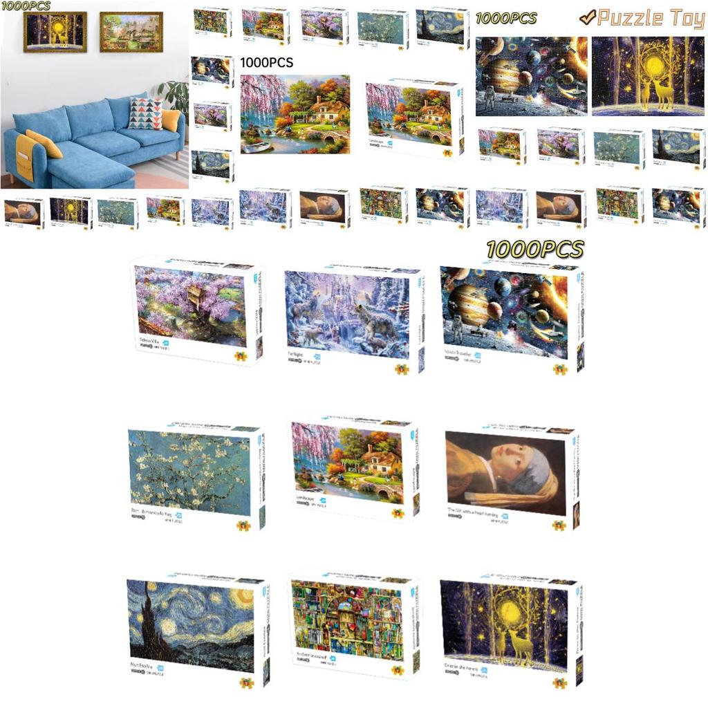 Mini Landscape Art Puzzle Series Challenging Difficultly 1000pcs For Adults Stress Relief Toy