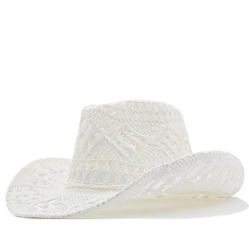 Ladies' Solid Color Woven Wide Brimmed Sun Hat