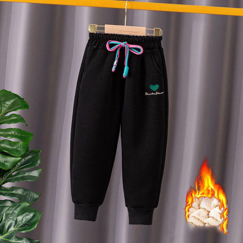 

Дети любят спортивные штаны Зимние повседневные плотные штаны для девочек Детские спортивные штаны Теплая флисовая одежда 150