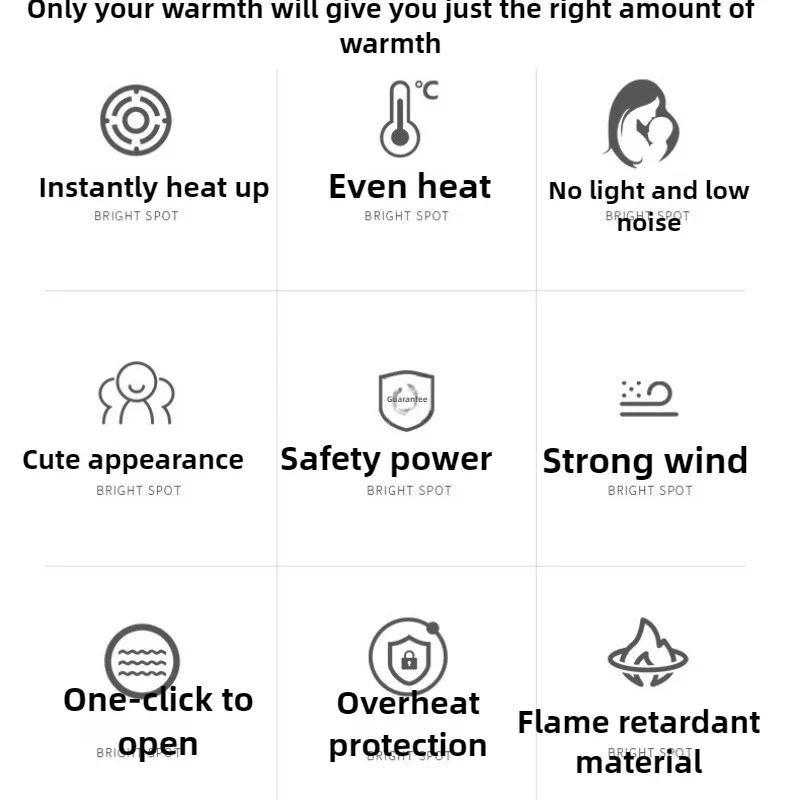 500W Portable Desktop Heater Mini Small Silent Electric Heating Fan Household Dormitory Office Hot Air Blower