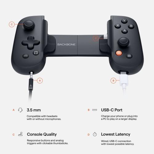 [Latest Version] BACKBONE One (USB-C) | Android / iPhone15, 16 | Game Controller for Smartphones | Xbox PlayStation Remote Play Compatible PlayStation
