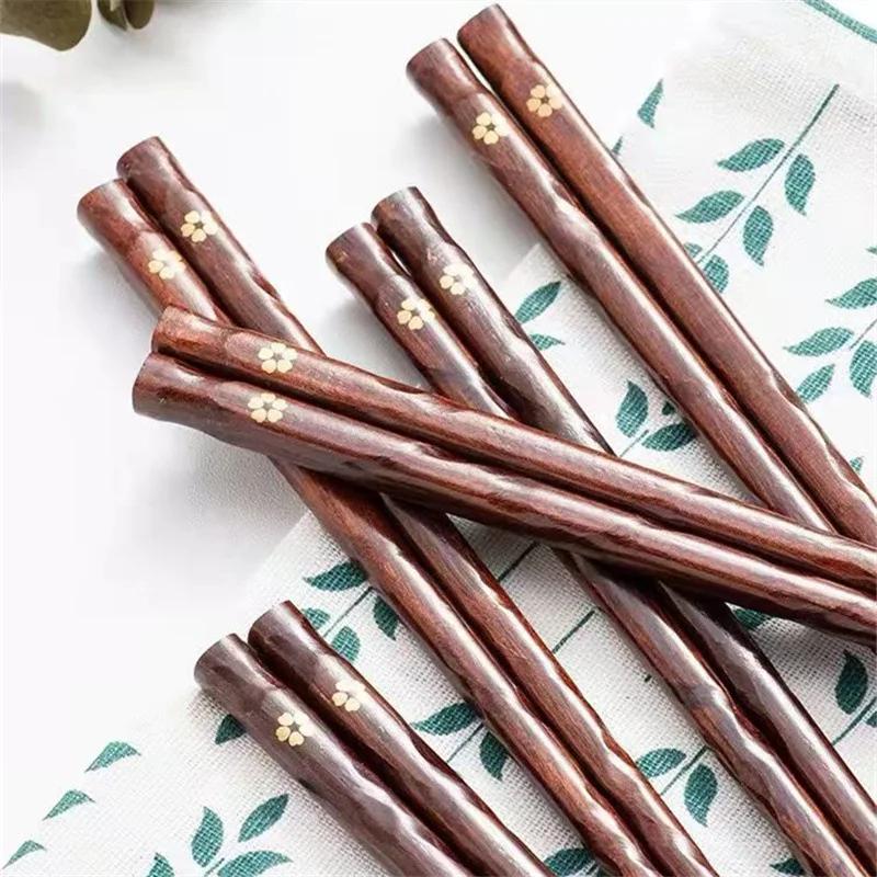 5 Paar Japanische Sushi-Essstäbchen Natürliches Holz Umweltfreundlich Wiederverwendbar Holz Koreanisches Chinesisches Essen Essstäbchen Set