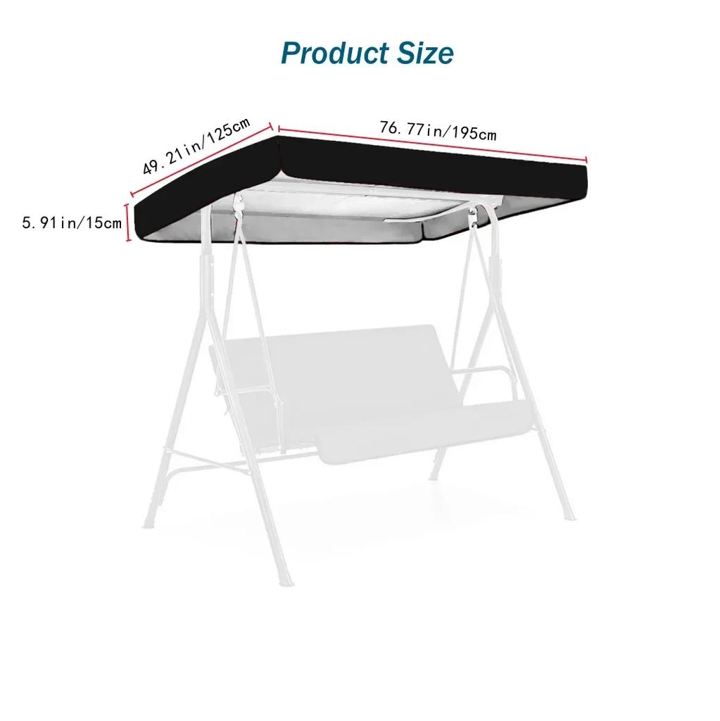 Garden Swing Canopy Replacement Top Cover Tarp Waterproof Sun Protection for Outdoor UV Protection Waterproof Awning Sunshade