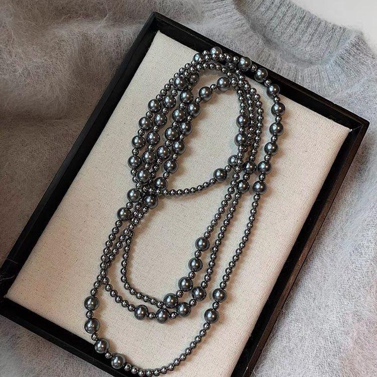 Korean Pearl Necklace: Luxurious Long Sweater Chain for Autumn/Winter