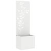 Garden Privacy Screen Canvas Floral White 50 X 150 Cm