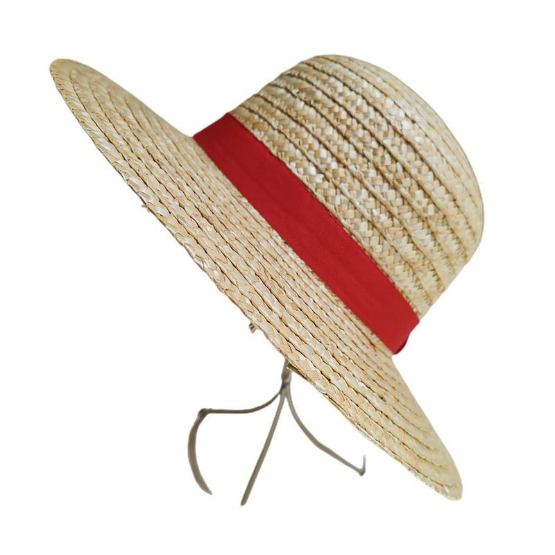 Straw Hat for Men Women, Multifunctional Luffy Cosplay with String Sun Beach Party Travel Performance Costume Straw Caps