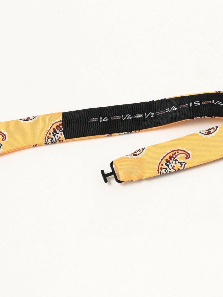 [BEAMS PLUS] Silk Big Paisley Bow Tie for Men, Yellow, One Size, 38440073107