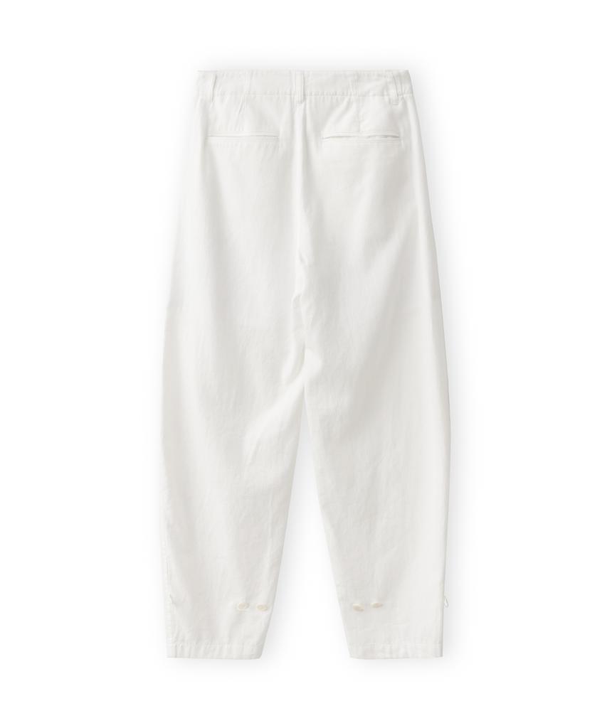 Beulaunyadeu W Button Hem Pants, Ivory