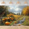 Autumn pumpkin themed backdrop, harvest festival decoration, baby shower background, photo booth backdrop4901