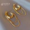 Feminine Temperament Metal Tassel Geometric Earrings New Design Jewelry Wedding Party Luxury Accessories For Women‘s Gift