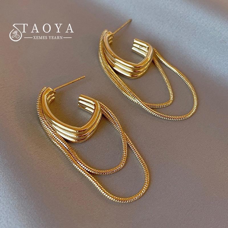 

Feminine Temperament Metal Tassel Geometric Earrings 2026 New Design Jewelry Wedding Party Luxury Accessories For Women‘s Gift
