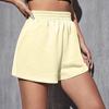 Fashionable Women's Elastic Waist Loose Wide Leg Solid Color Casual Sports Shorts