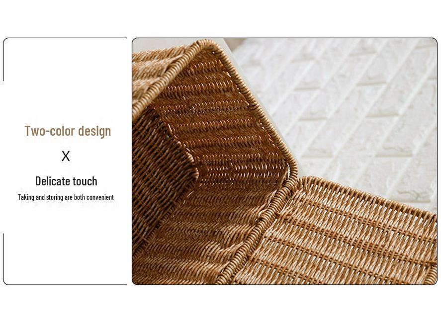 Nordischer Stil Imitation Rattan Aufbewahrungsbox mit Deckel - Schlafzimmer Kleiderorganizer