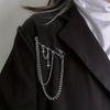 Tassel Pendant Cardigan Clip Multi-layer Brooch Jewelry Y2K Sweater Collar Clip  Women