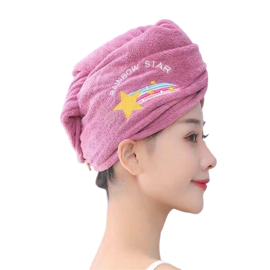 Coral Fleece Ladies Hair Towel Washable Hair Turban Wrap Drying Head Towels for Children and Women Wet Hair